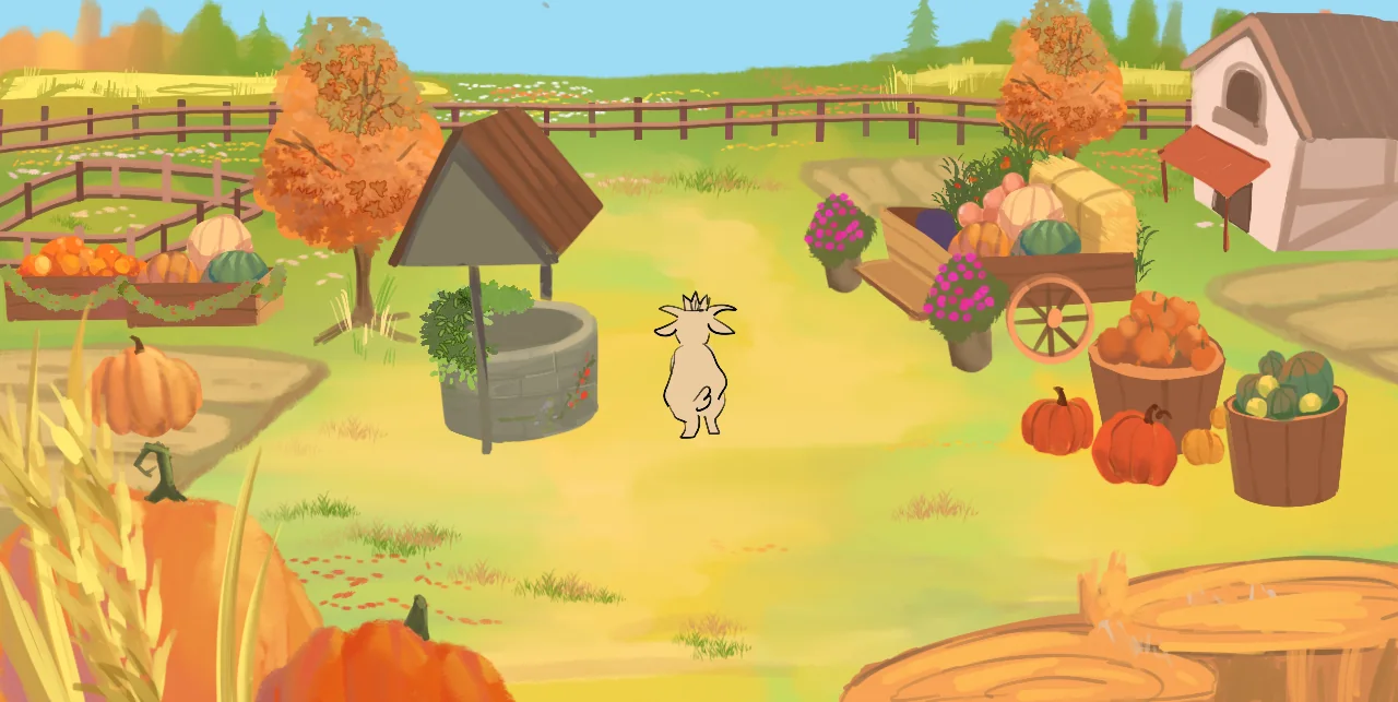 The farm scene in early coloring